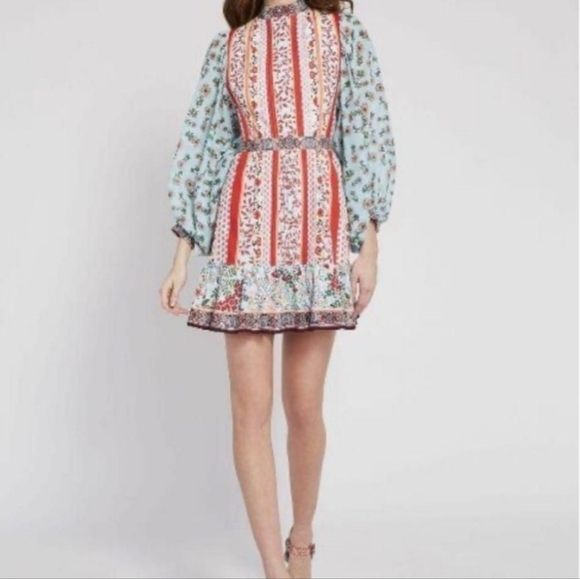 Alice+Olivia Floral Multicolor Long Sleeve Dress - Picture 5 of 5